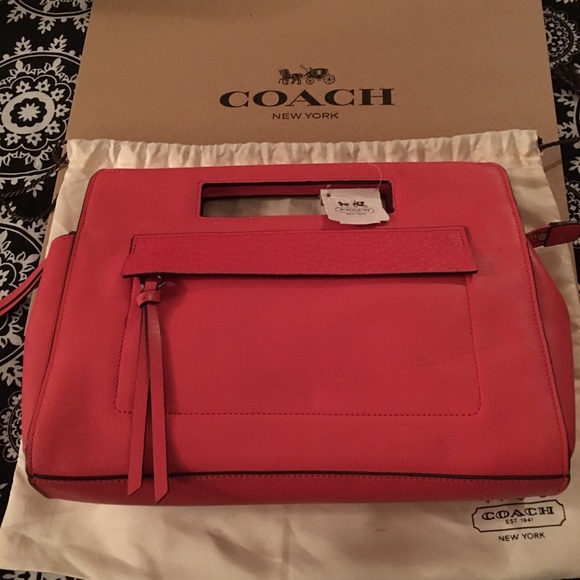 Coach Handbags - SALE ❤️Coach Bleeker Leather Clutch “Love Red” NWT